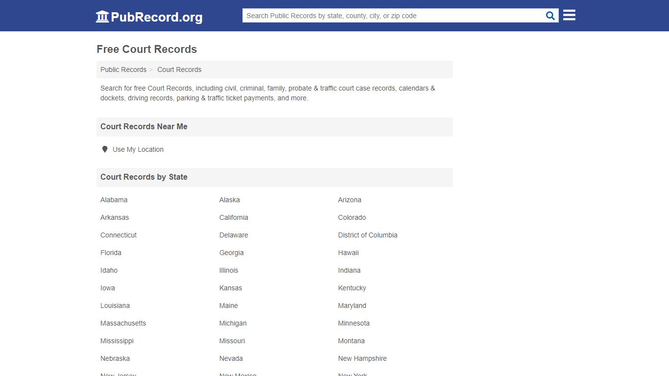 Free Court Records - PubRecord.org